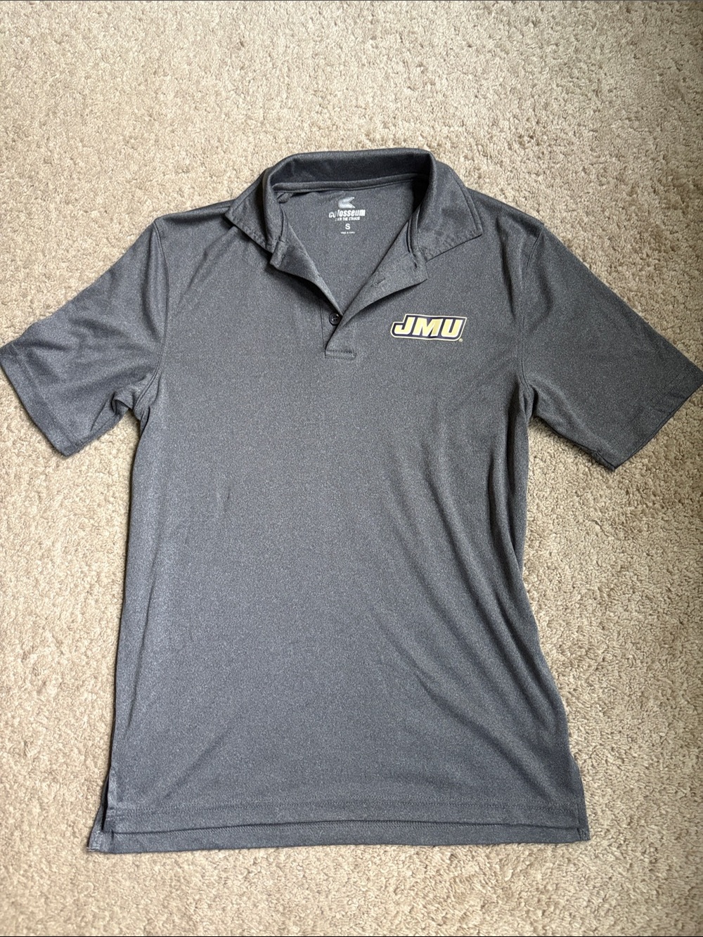 Men's Colosseum JMU Gray Polo Shirt with Logo